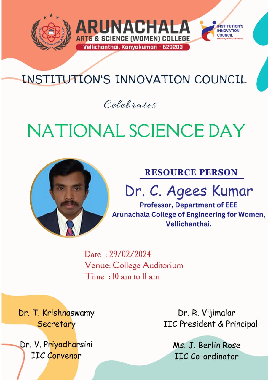 Empowering minds on National Science Day! 🧪🔬 Dr. C. Agees Kumar graced our college with inspiring insights on science, innovation, and entrepreneurship. Fueling the spark of curiosity and motivation among our students. 